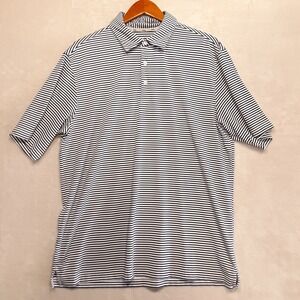 Walter Hagen Mens Performance Golf Shirt Sz.L/White Navy Striped 11 Majors